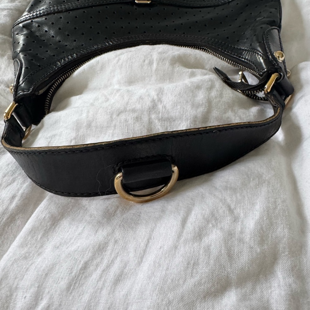 Gucci authentic Black Perforated Leather Amalfi Hobo Bag gold hardware - Picture 8 of 16